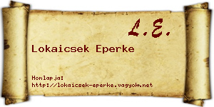 Lokaicsek Eperke névjegykártya